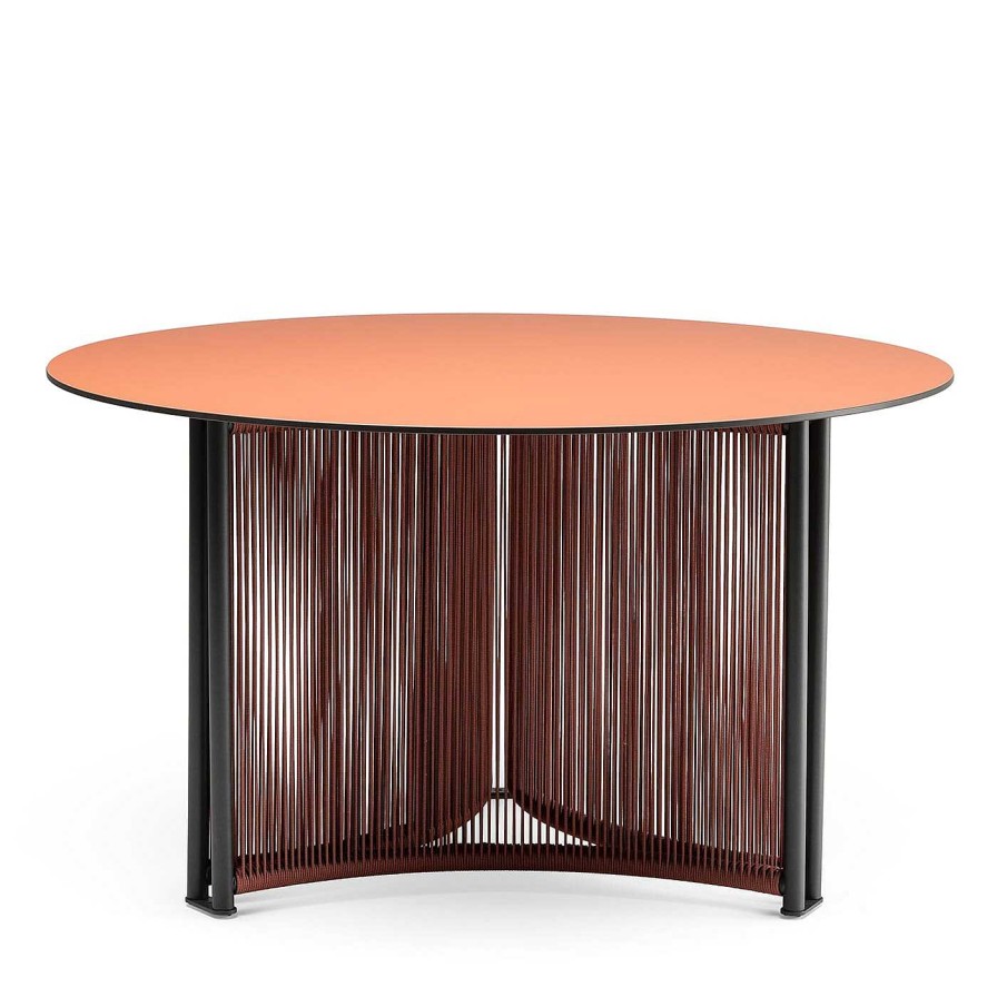 Mobilier Chairs & More Tables De Salles A Manger | Table Ronde Brique-Rouge Altana T-Ro Par Antonio De Marco