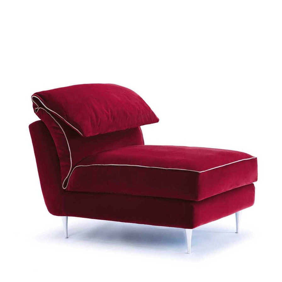 Mobilier Biosofa Meridienne | Lit De Jour Casquet Mini En Velours Rouge Passion