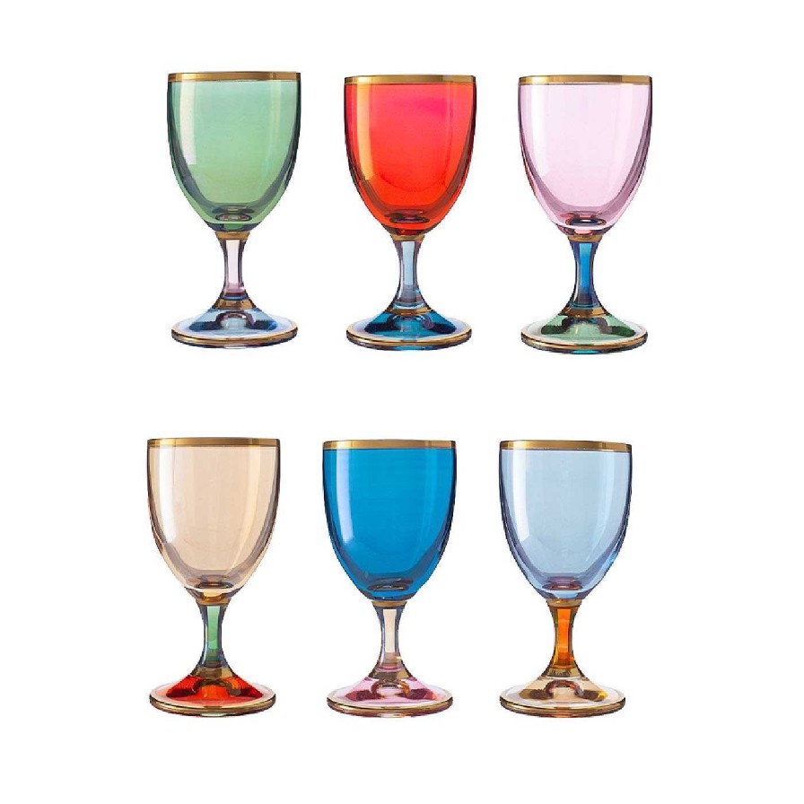 Arts De La Table Griffe Montenapoleone by Vetrerie di Empoli Verres A Cocktail Et Spiritueux | Ensemble Polychrome De 6 Verres A Liqueur