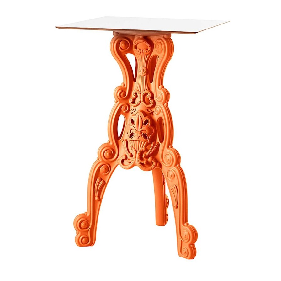 Mobilier Slide Tables De Bistrot | Master Of Love Table Bistro Orange Avec Plateau Carre