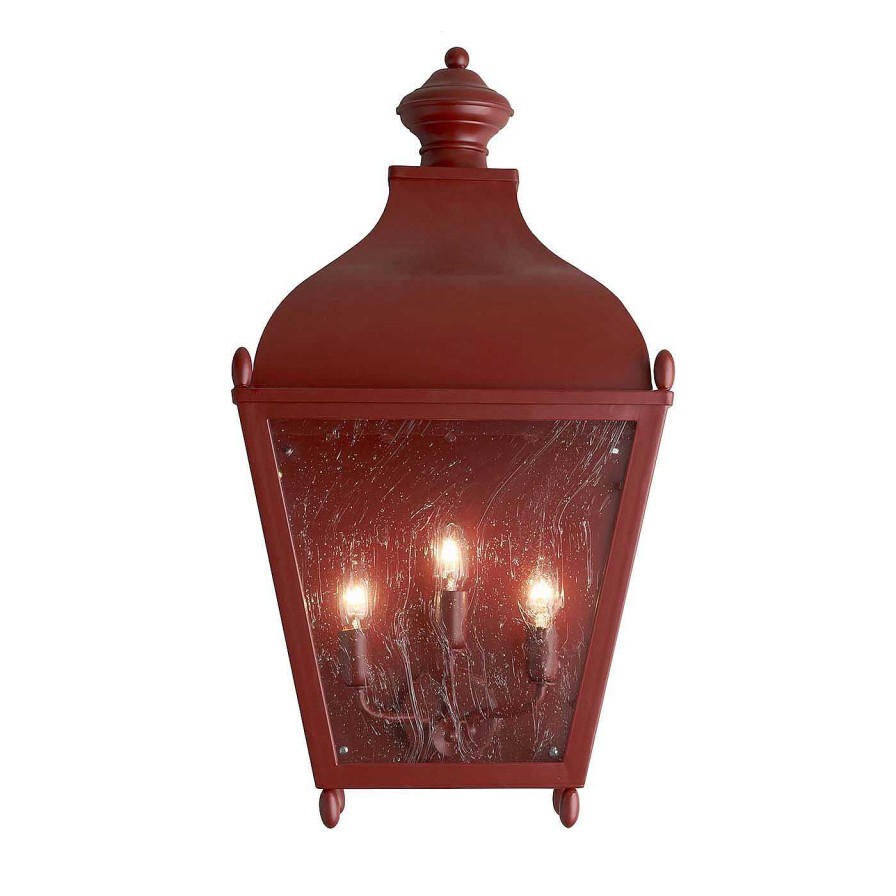 Eclairage Officina Ciani Appliques D'Exterieur | Lampe De Porche Reggio Rouge