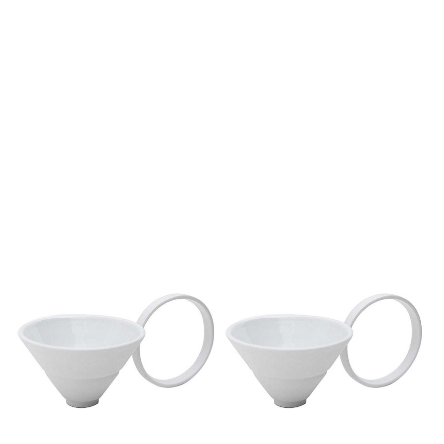 Arts De La Table Editions Milano Tasses A Cafe Et A The | Set De 2 Tasses A Cafe Et Soucoupes En Forme De Cercle