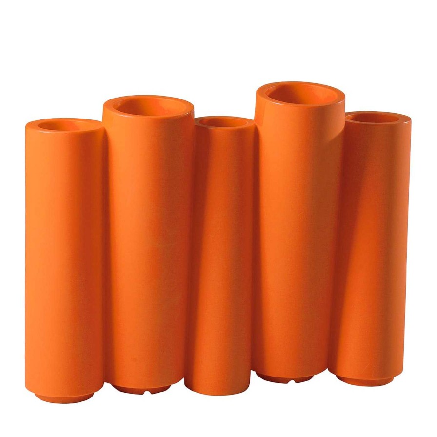 Decoration Slide Cache-Pots Et Porte-Vases | Porte-Vase Orange En Bambou