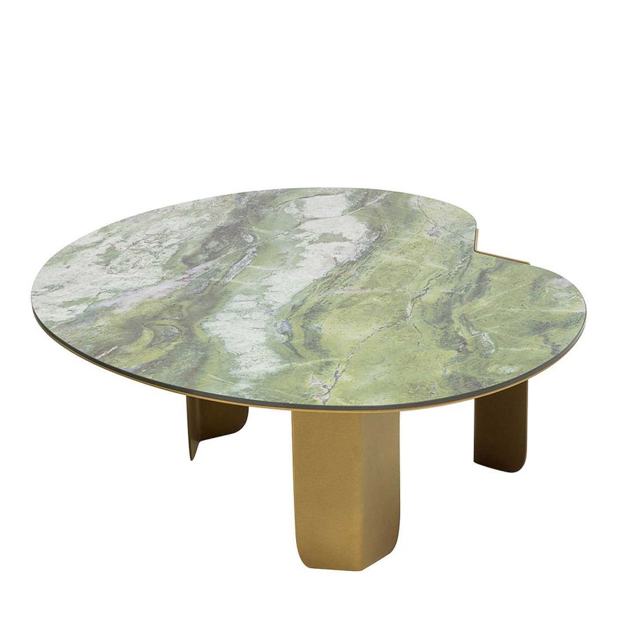 Mobilier Pollini Home Tables A Cafe | Table Basse Haute Monet Verte Et Doree