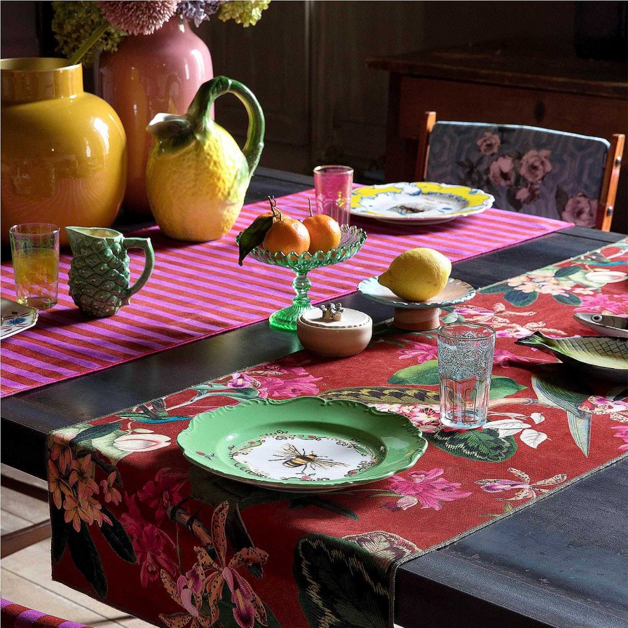 Arts De La Table Carlotta Oddone Chemins De Table | Chemin De Table Rio Floral Pompeian-Red