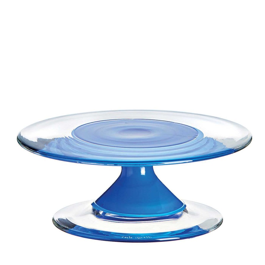 Arts De La Table Carlo Moretti Assiettes A Gateaux Sur Pied | Madeleine Cake Stand Lapis Blue