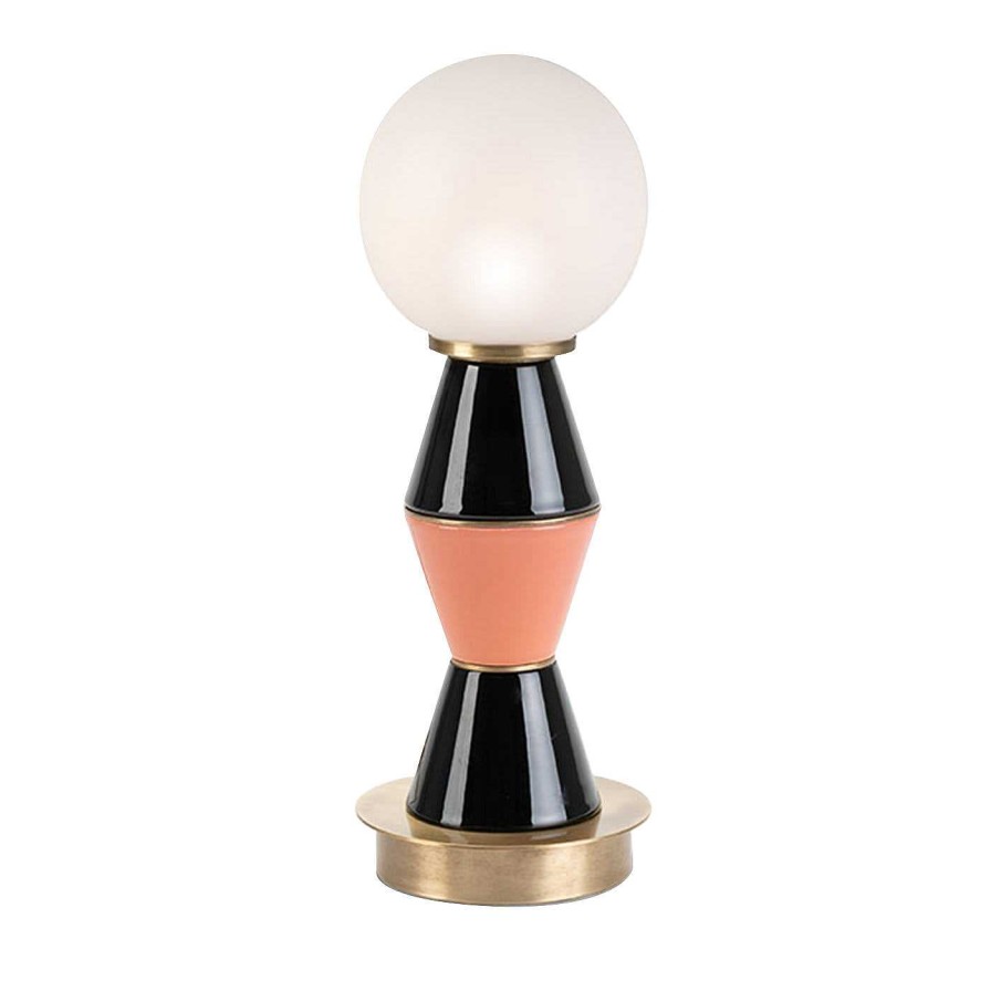 Eclairage Marioni Lampes De Table | Palm Small Black And Peach Table Lamp