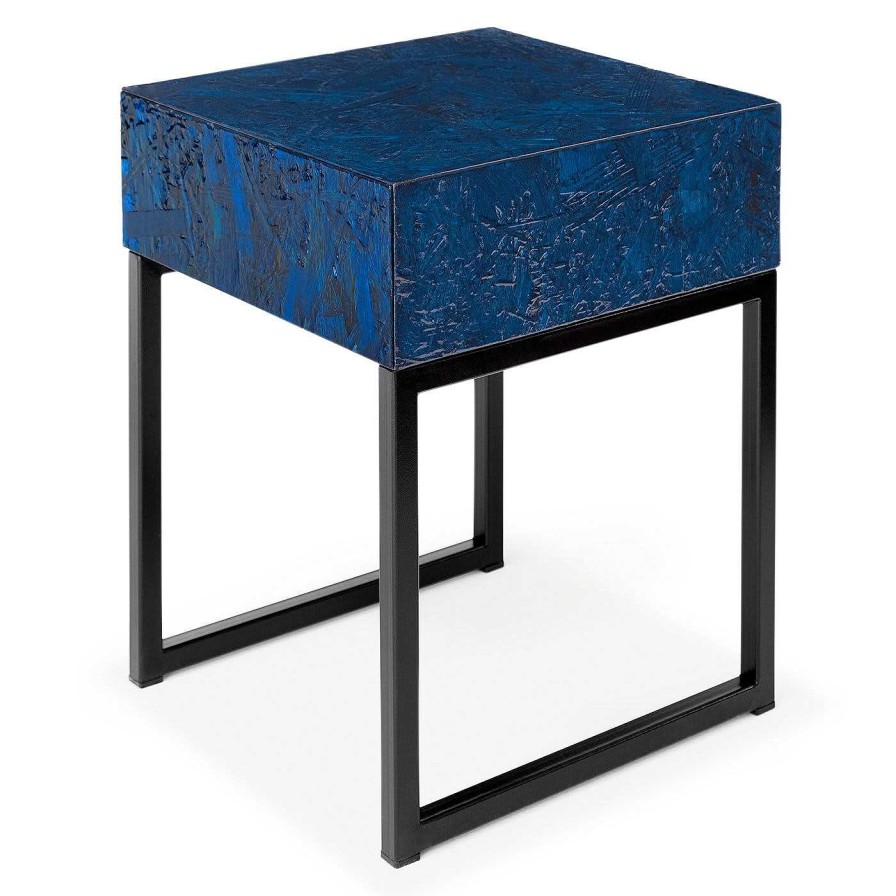 Mobilier Arkof Tables De Nuit | Table De Chevet Spring Avec Tiroir Blue By Fabrizio Contaldo