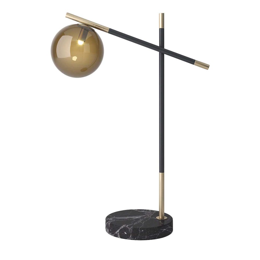 Eclairage Prof Lampes De Bureau | Lampe De Table Grace A 2 Bras Avec Base En Marbre Marquina