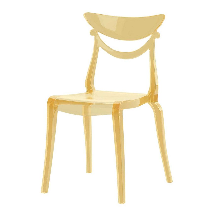 Mobilier Alma Design Chaises Et Tabourets D'Exterieur | Ensemble De 4 Chaises Marlene Jaunes