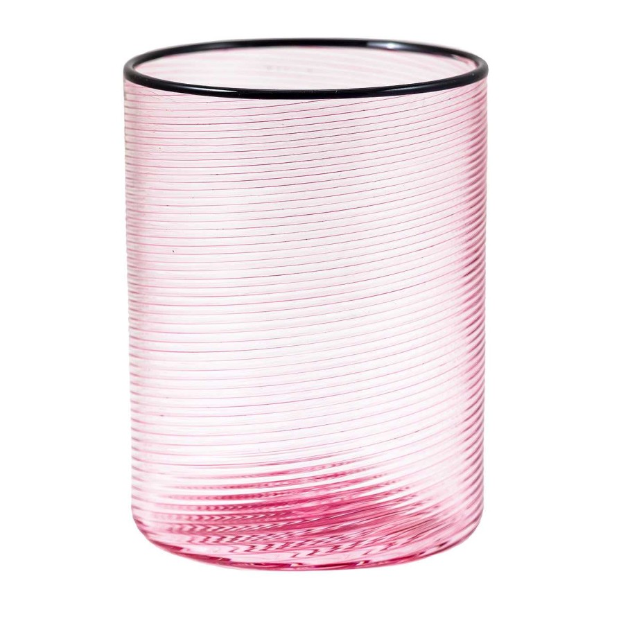 Arts De La Table Giberto Arrivabene Verres Et Gobelets | Lot De 6 Verres A Eau De Murano Rose Petillant