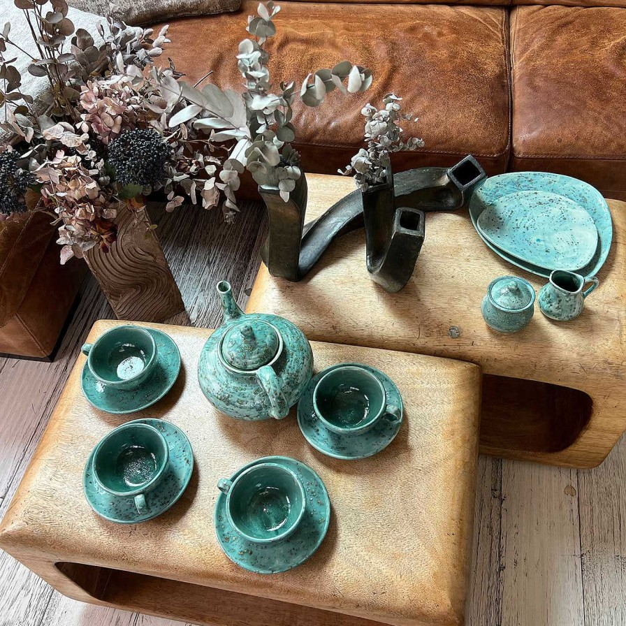 Arts De La Table Giovanna La Falce Sucriers Et Pots A Lait | Sucrier Jade Teal