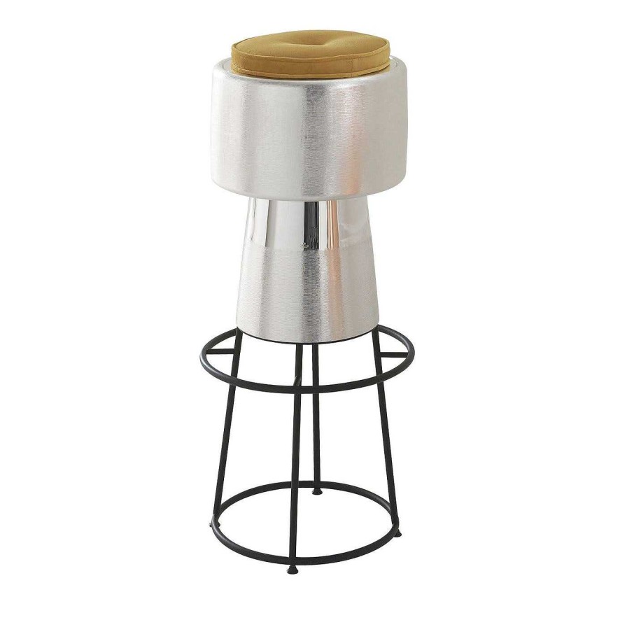 Mobilier Zanetto Tabourets De Bar | Tabouret De Bar Argente Tappo Par Nooii