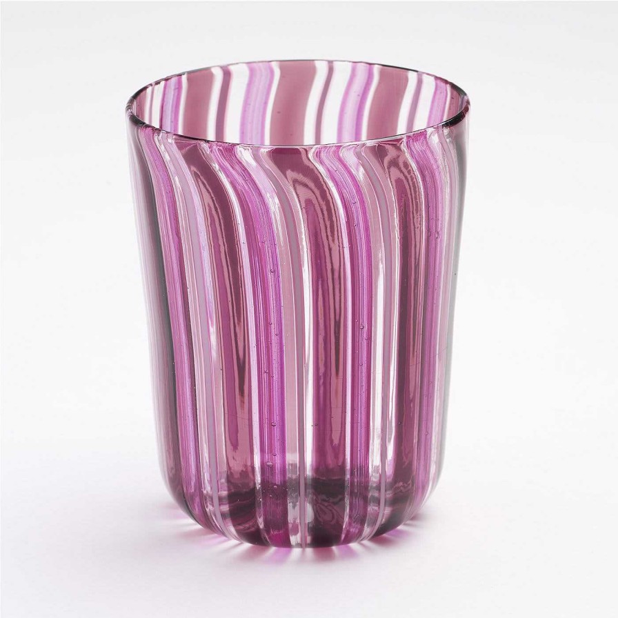 Arts De La Table La Fornasotta Verrerie | Ensemble De Verres A Eau Et A Vin En Murano De Couleur Rose Pour Six Personnes