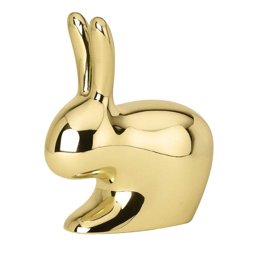 Decoration Ghidini 1961 Figurines | Butoir De Porte Lapin En Laiton Poli Par Stefano Giovannoni