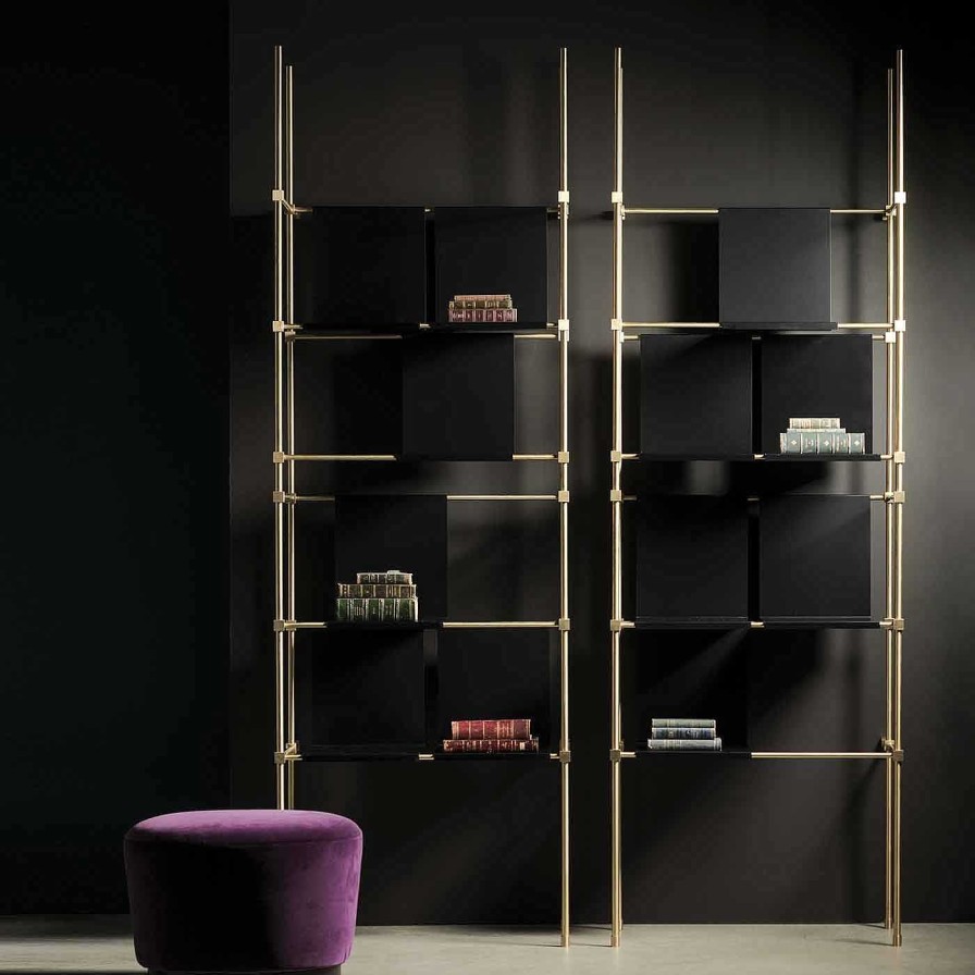 Mobilier Chelini Bibliotheques | Bibliotheque En Laiton Ludo De Filippo Montaina