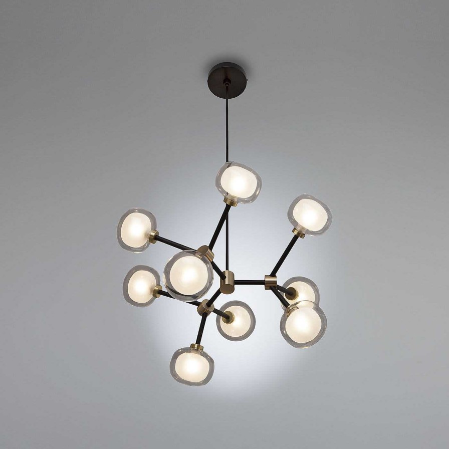 Eclairage Tooy Chandeliers | Lustre Nabila 9 Lumieres Noir Par Corrado Dotti