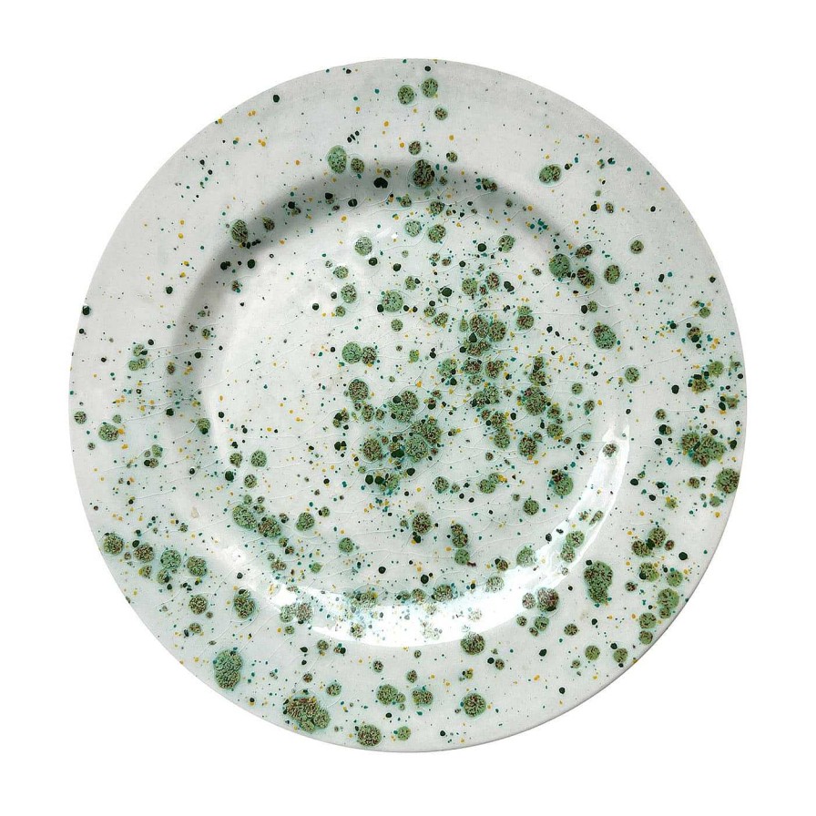 Arts De La Table Giovanna La Falce Assiettes Plates | Assiette A Diner Herb Mottled Green