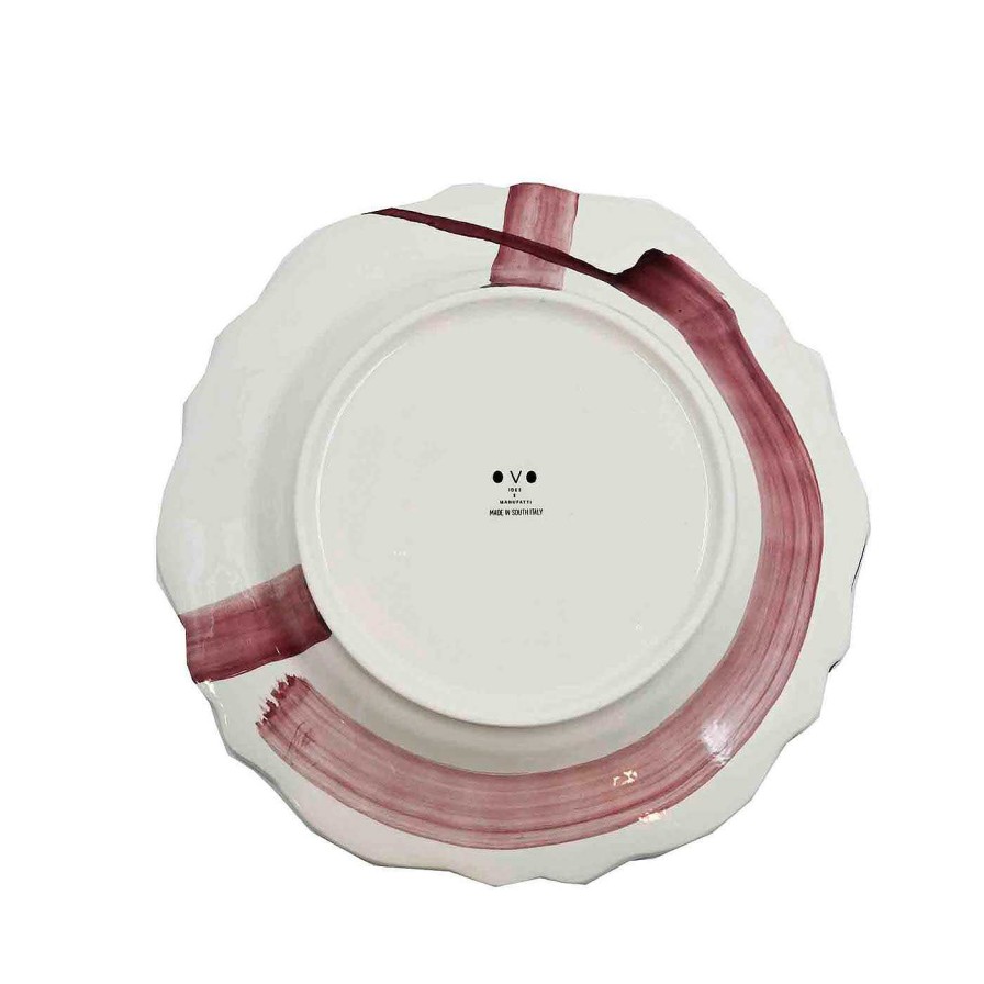 Arts De La Table Ovo - Idee e Manufatti Assiettes Plates | Set De 2 Assiettes A Diner Plum Brushstrokes