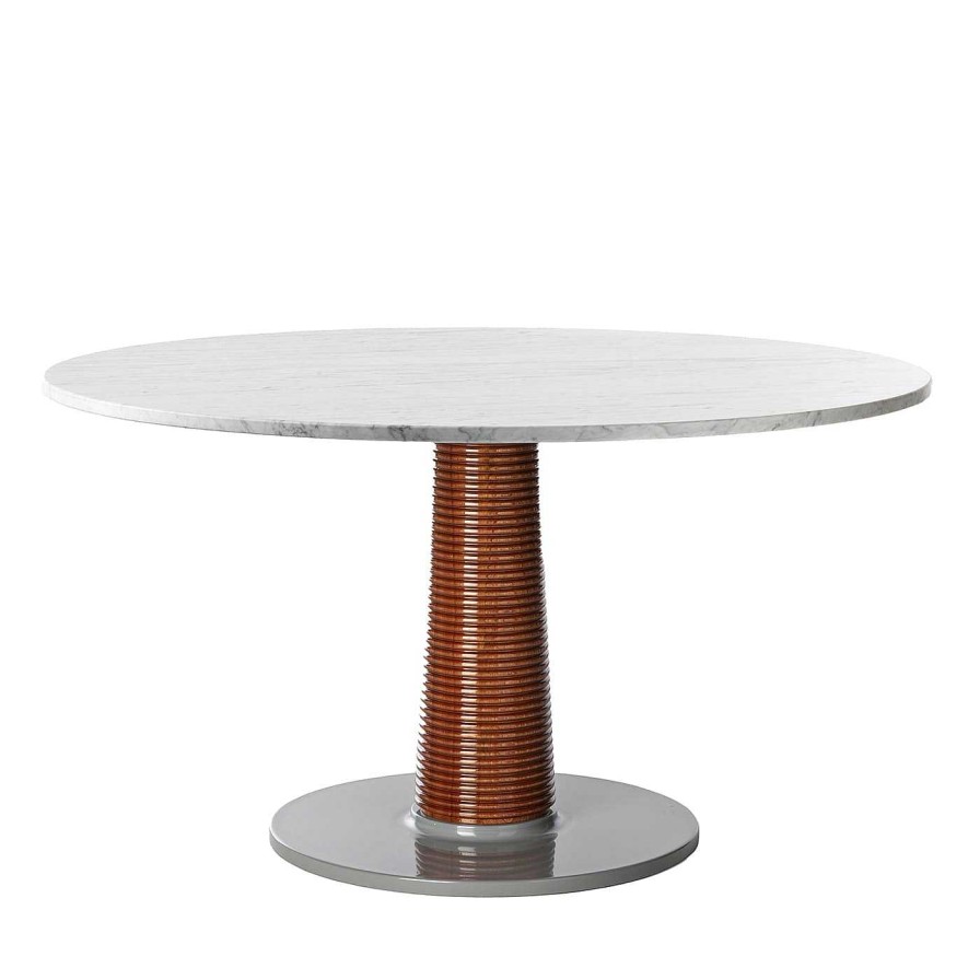 Mobilier Exteta Tables De Salles A Manger | Sunset Lounge Lucido Mediterraneo Table De Salle A Manger En Acajou + Carrara Par Paola Navone