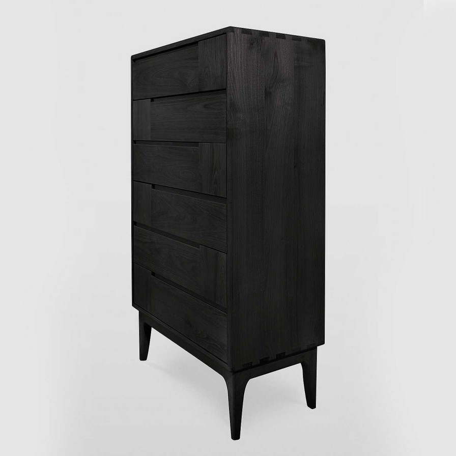 Mobilier Ebanisteria Roberto Gambella Commodes | Commode A Six Tiroirs Dovetail Scandinavian Black