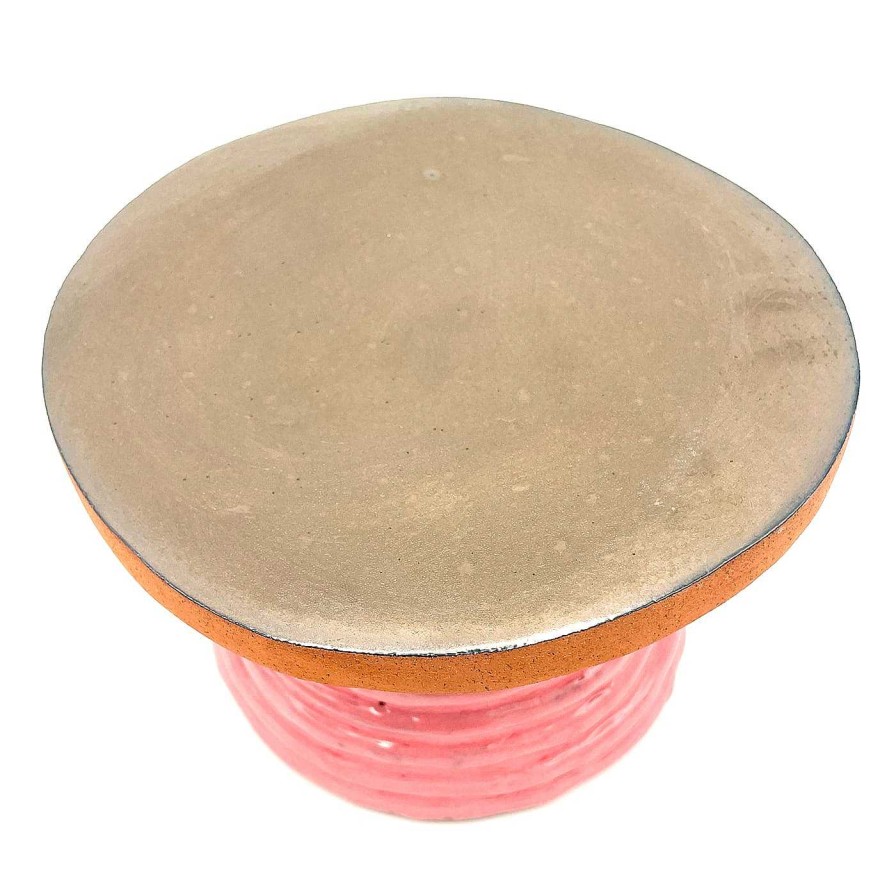 Arts De La Table Daria Dazzan Assiettes A Gateaux Sur Pied | Fungo Ciccia Metallic Bronze And Pink Cake Stand