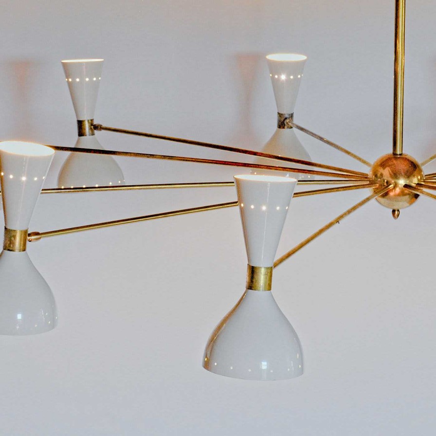 Eclairage Silvio Piattelli Chandeliers | Simmeetrico Lustre En Laiton A 12 Branches