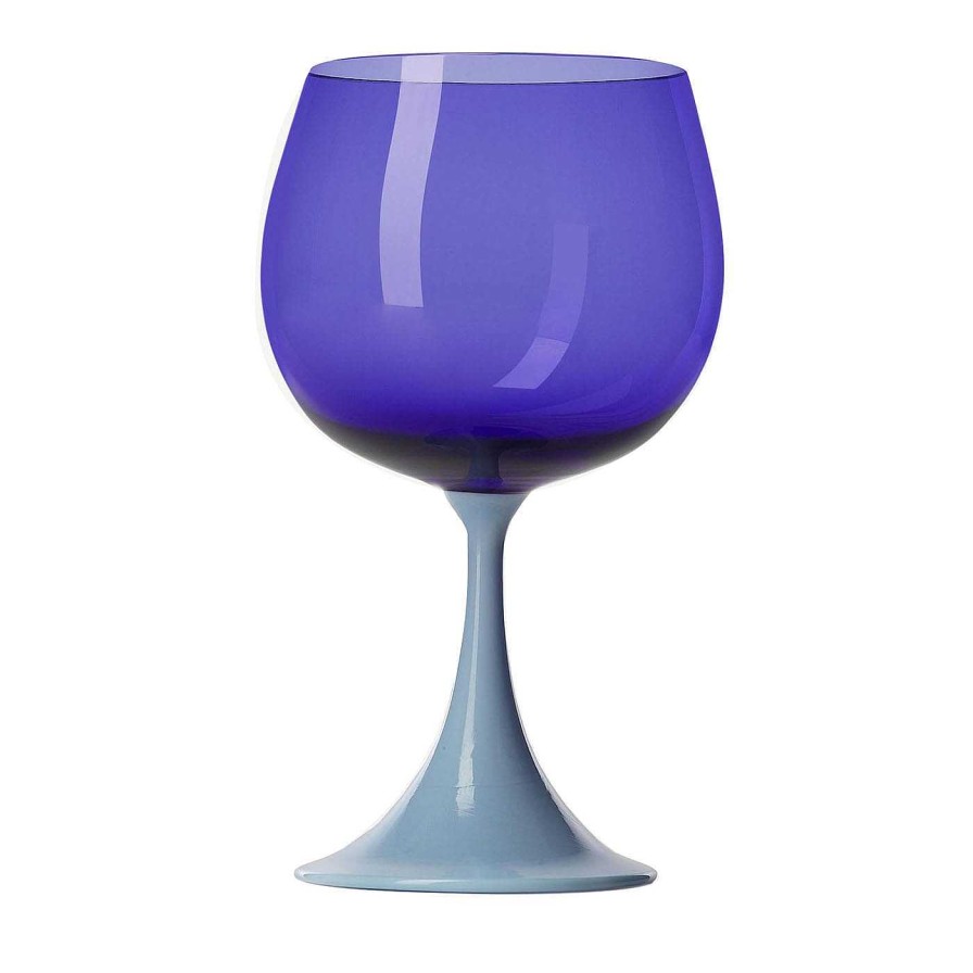 Arts De La Table NasonMoretti Verres A Vin | Verre A Pied Bleu Burlesque Et Bleu Clair De Stefano Marcato