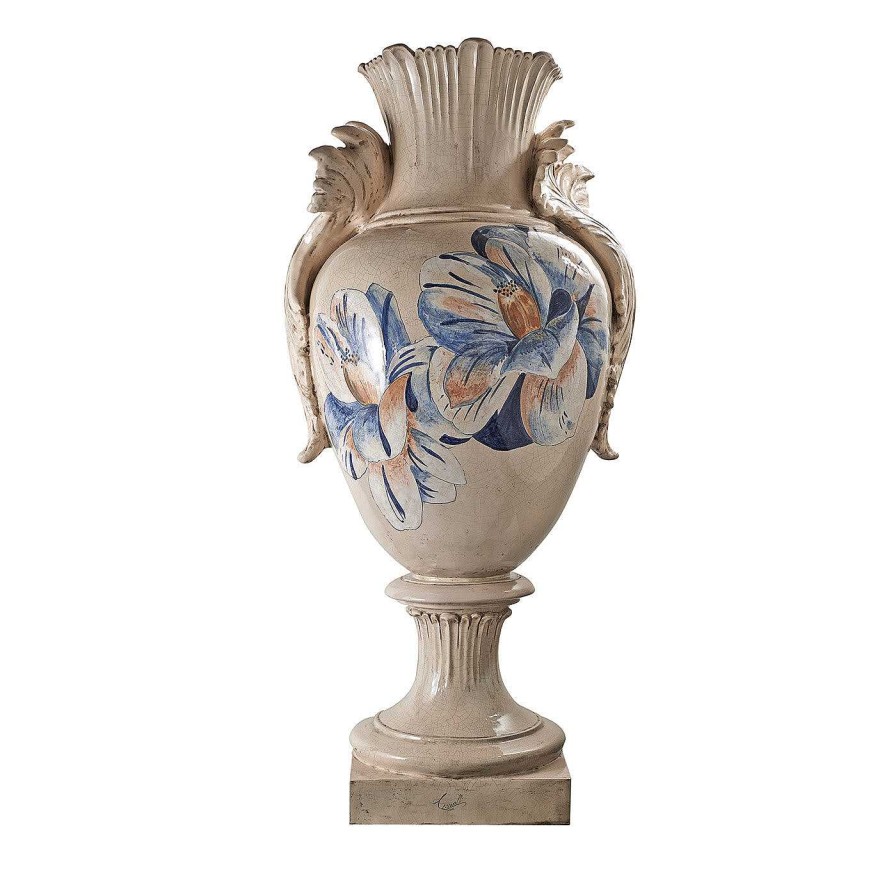 Decoration Ceramiche Ceccarelli Amphores | Tropical & Flowers Vase Lotus Bleu