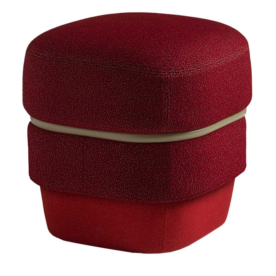 Mobilier My Home Ottomans Et Poufs | Chemise Rouge Pouf Par Studio Li-Do