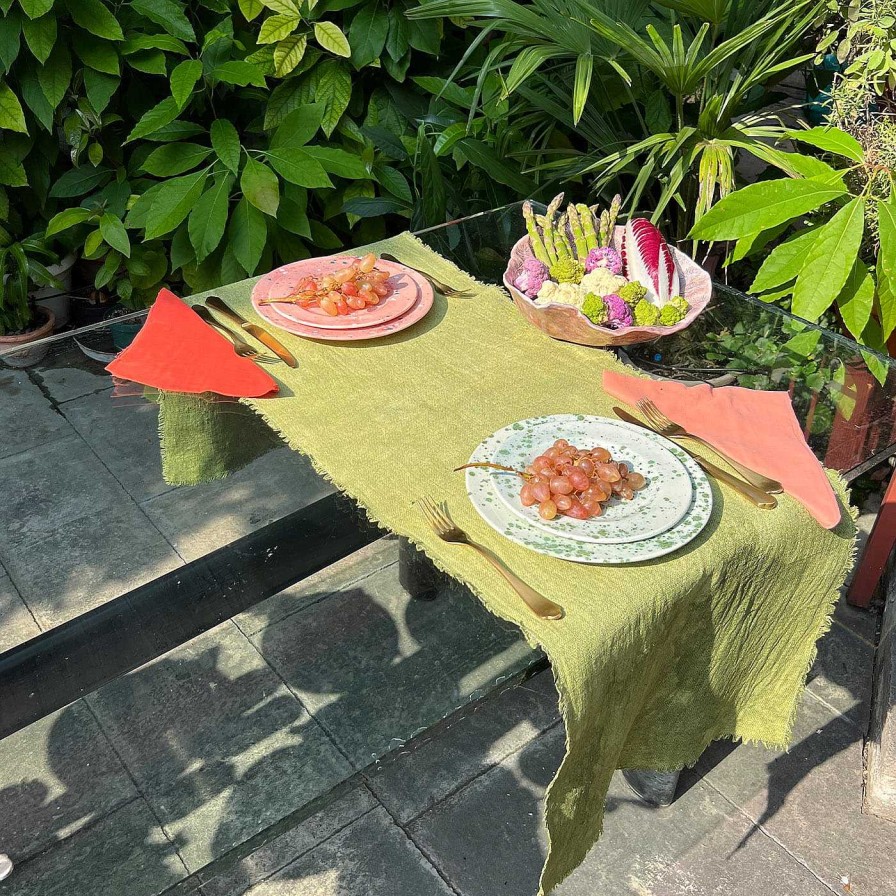 Arts De La Table Giovanna La Falce Assiettes A Dessert | Assiette A Fruits Tachetee De Corail