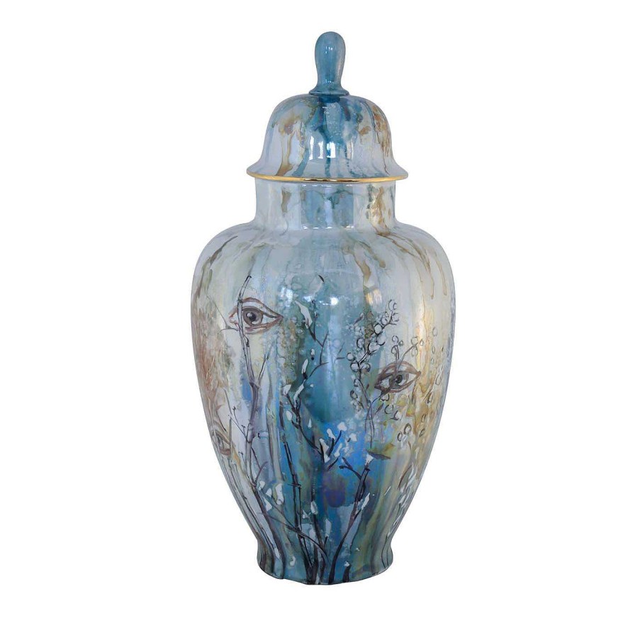 Decoration Lithian Ricci Vases Avec Couvercles | Vase Blue Forest