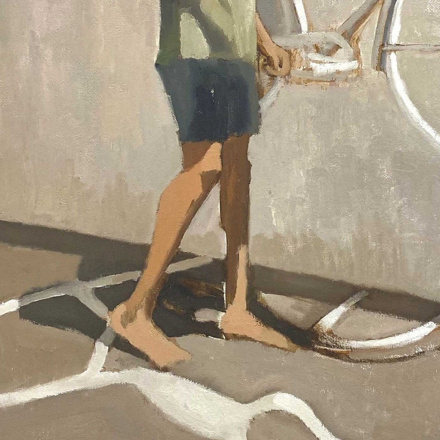 Art Enrico Verger Figuratif | La Bicicletta Peinture A L'Huile