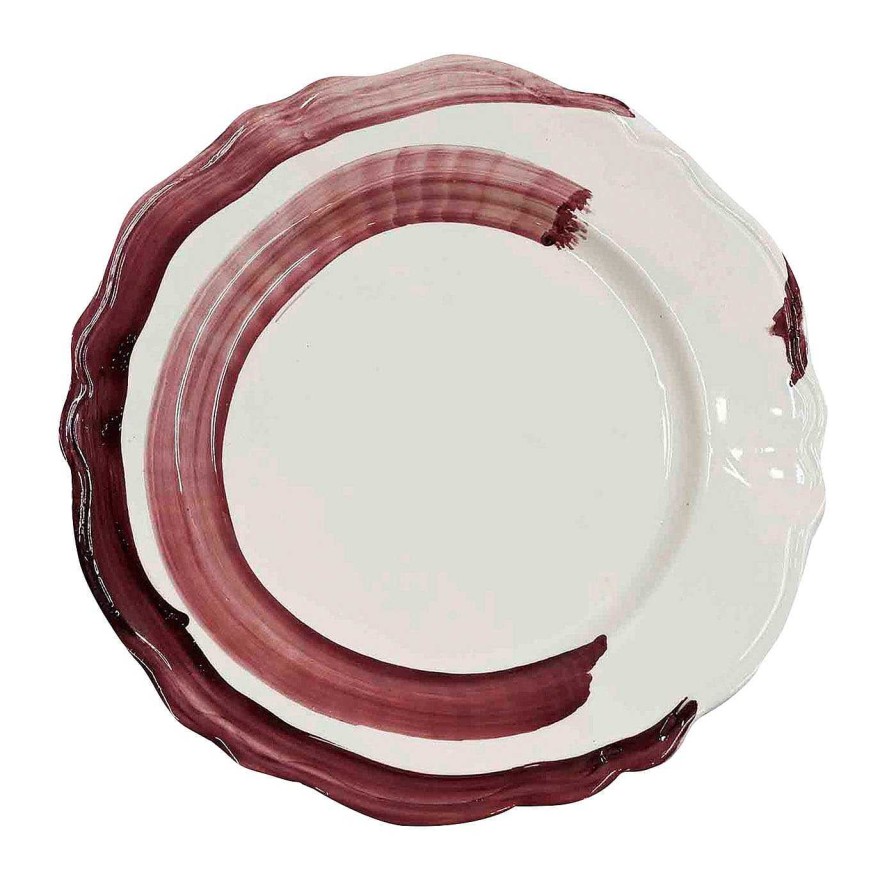 Arts De La Table Ovo - Idee e Manufatti Assiettes Plates | Set De 2 Assiettes A Diner Plum Brushstrokes